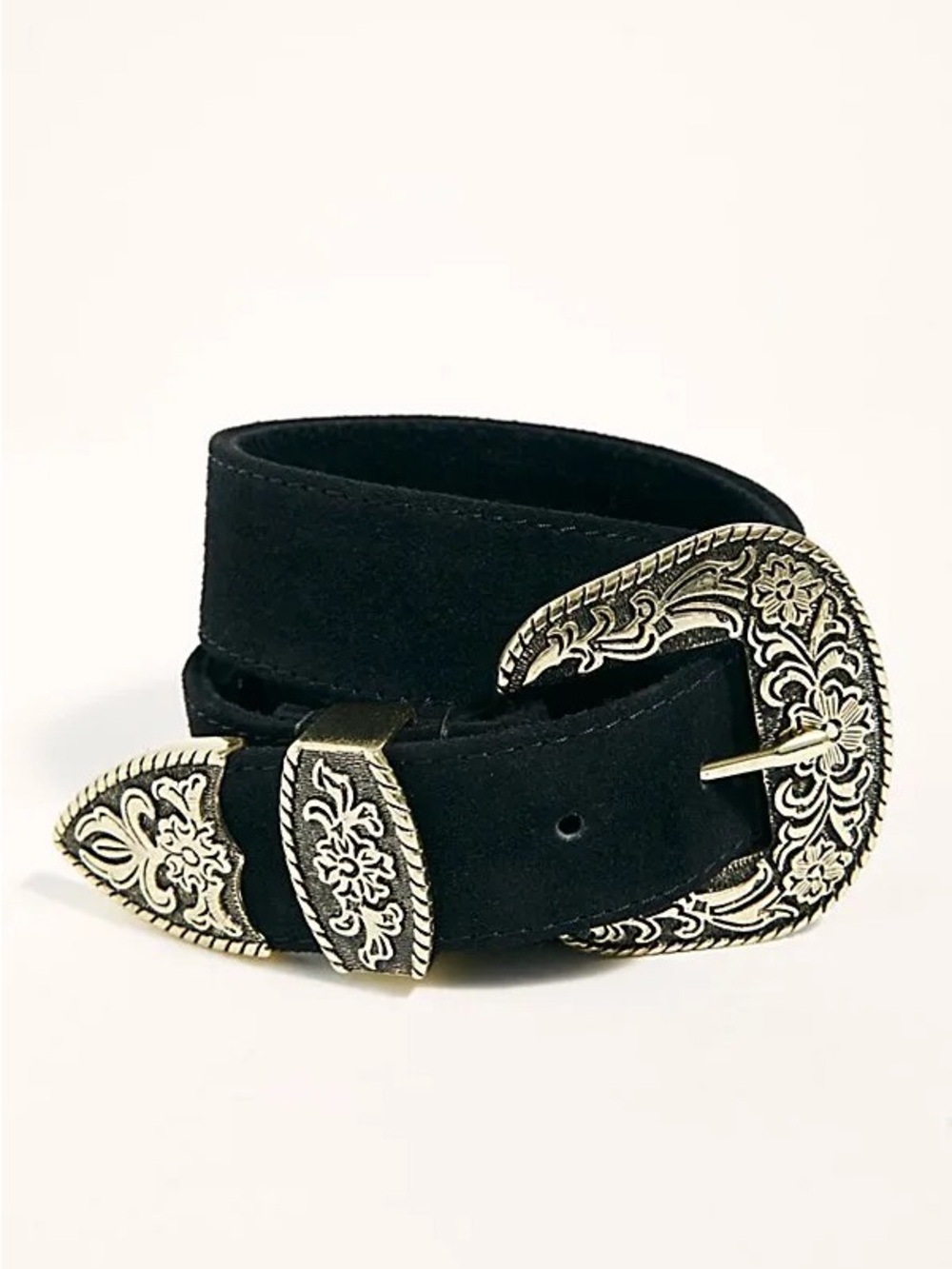 Free people Black Rock Western suede belt